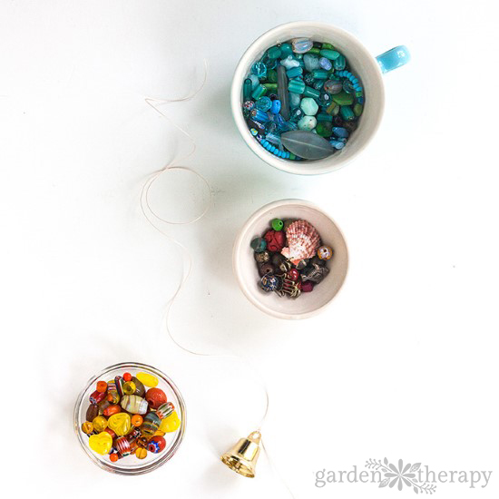 how to make a beaded wind chime with bells step (3)