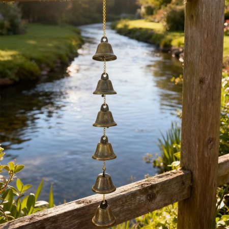 metal wind chime 19'' - durable bronze outdoor decor for gardens, terraces, &amp; home | soothing sounds for relaxation bronze