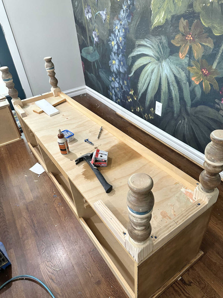 entryway console table makeover - before and after