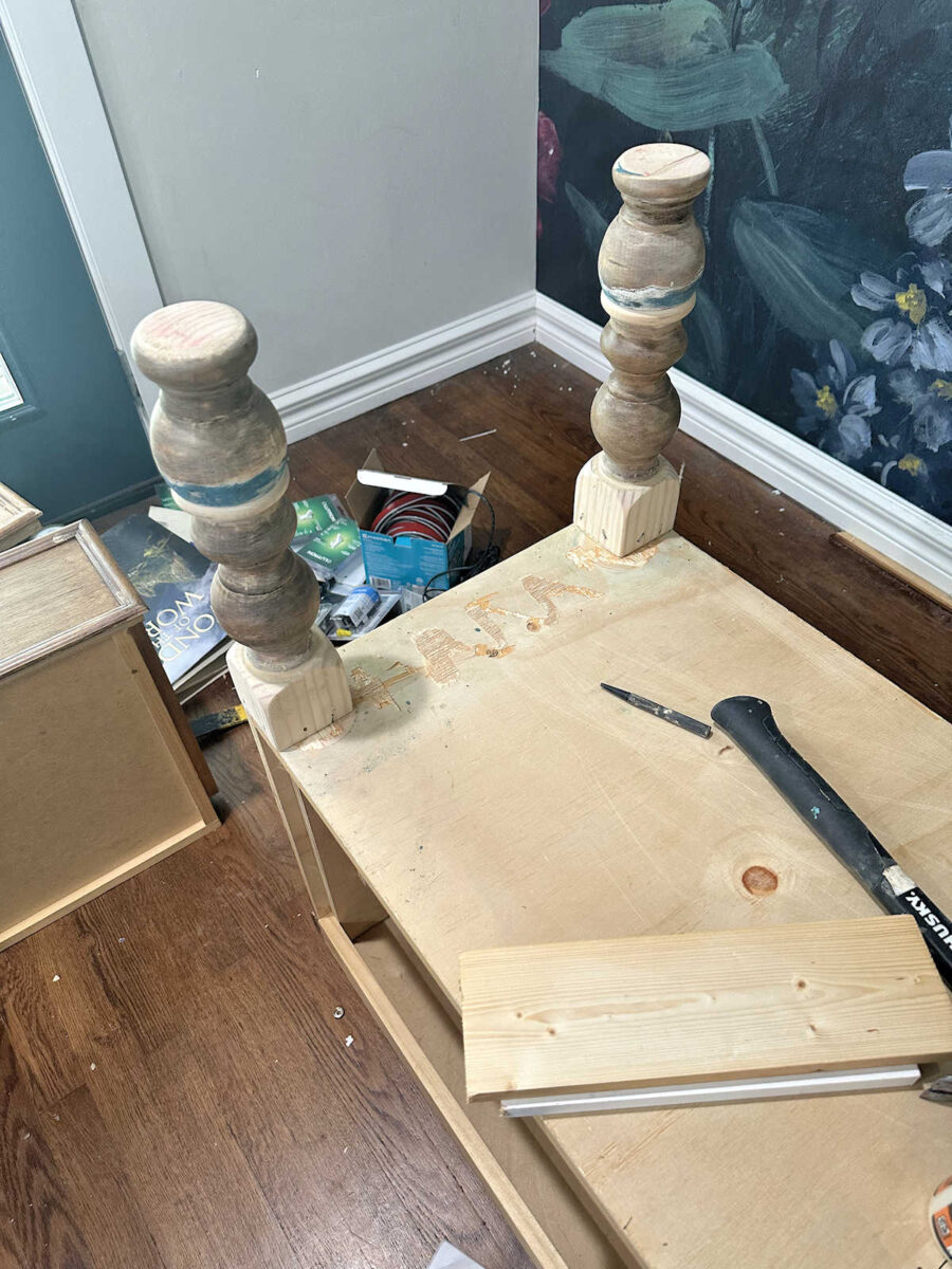 entryway console table makeover - before and after