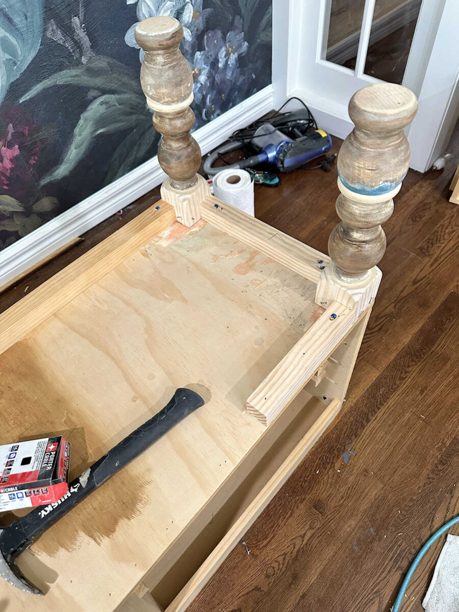 entryway console table makeover - before and after