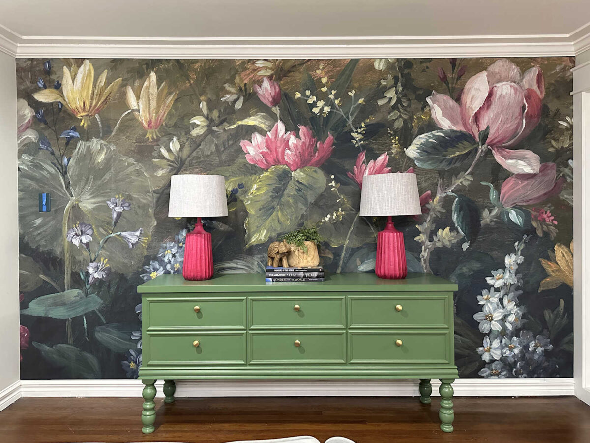 entryway console table makeover - before and after