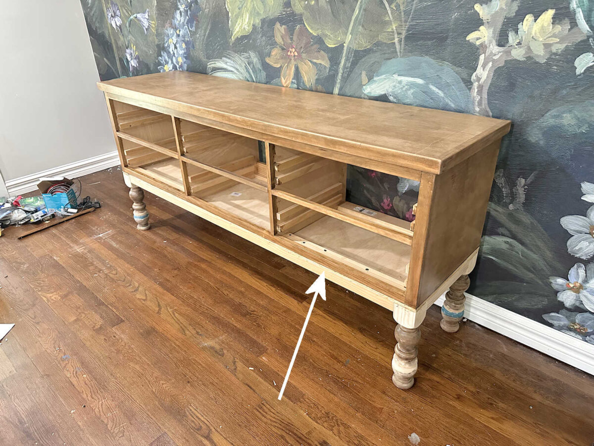 entryway console table makeover - before and after