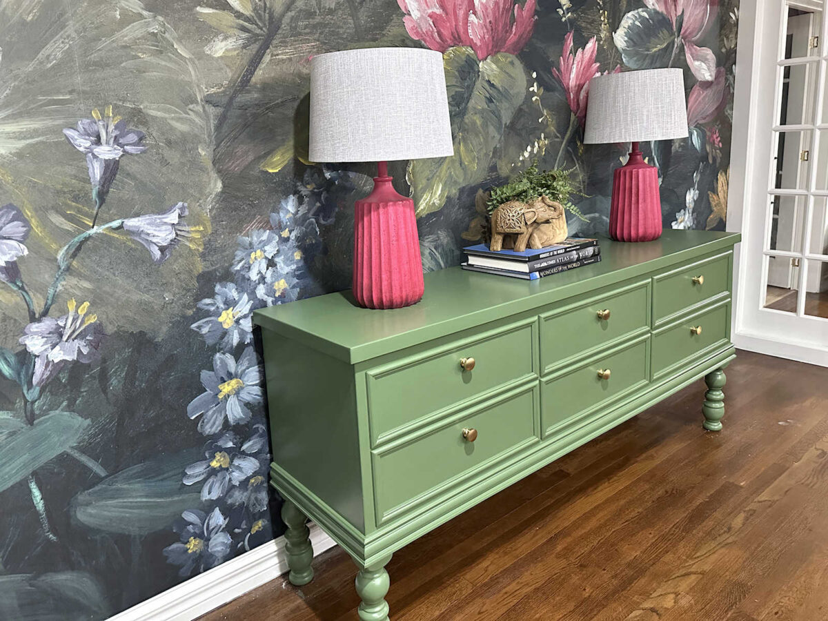 entryway console table makeover - before and after