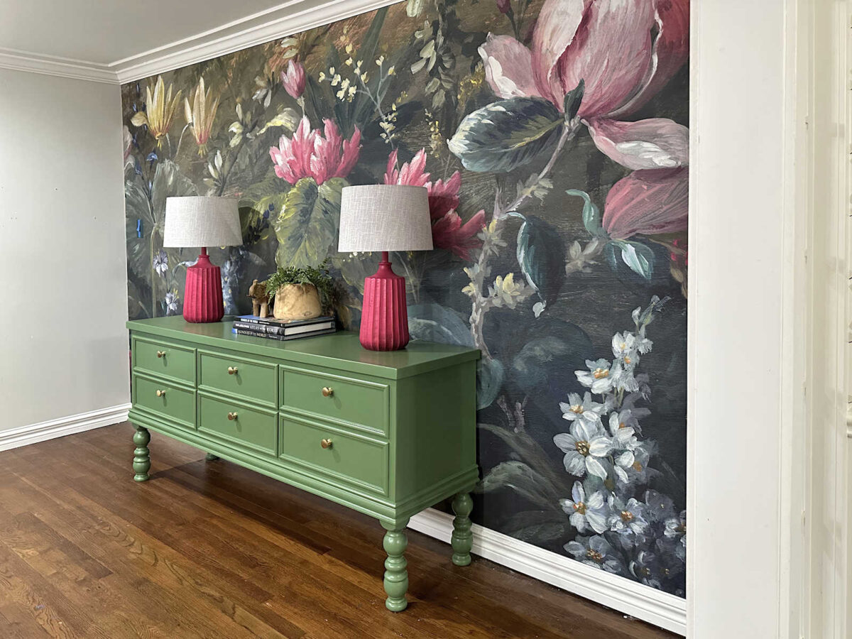 entryway console table makeover - before and after