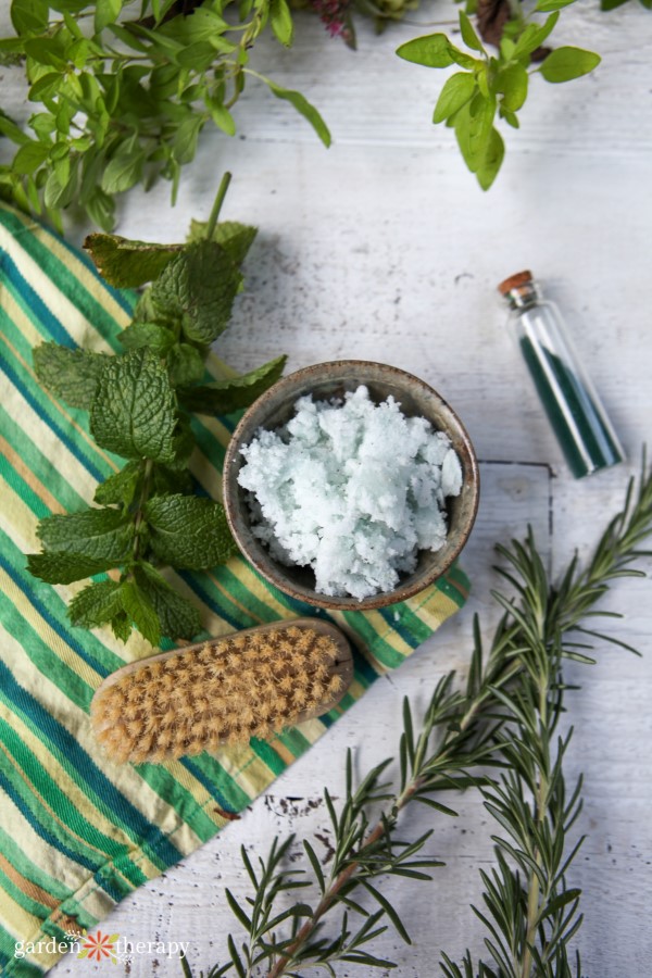 rosemary and mint sugar scrub