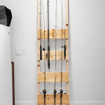 leaning fishing rod rack